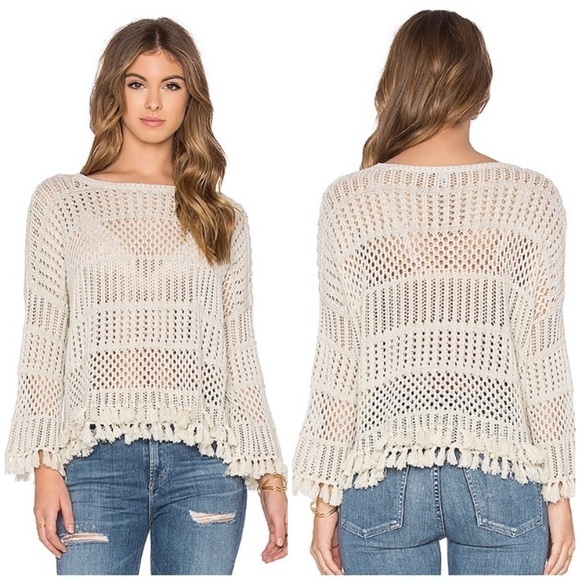 Autumn Cashmere Black Tassel Crew Neck Sweater - Picture 11 of 11